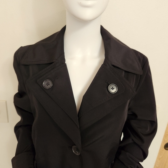 Black London Fog trench coat size large‎ - Picture 3 of 14